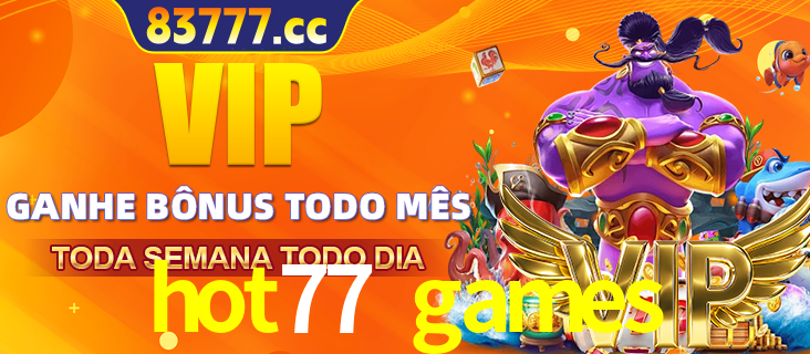 Banner promocional do hot77 games oferecendo 100% de recompensas adicionais contínuas para quem fizer o login diário (Daily sign-in), com um mascote de coelho.