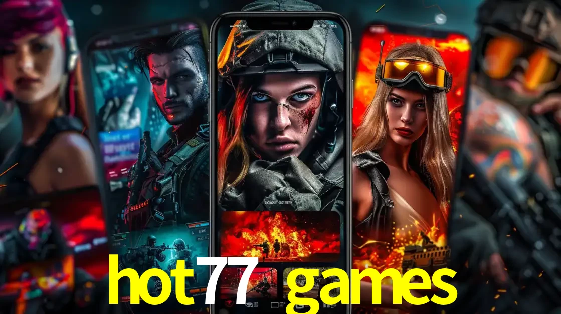 Montagem de telas de celular mostrando diversos personagens, masculinos e femininos, de um jogo de tiro, ilustrando a diversidade de equipes de e-sports para apostar no hot77 games.