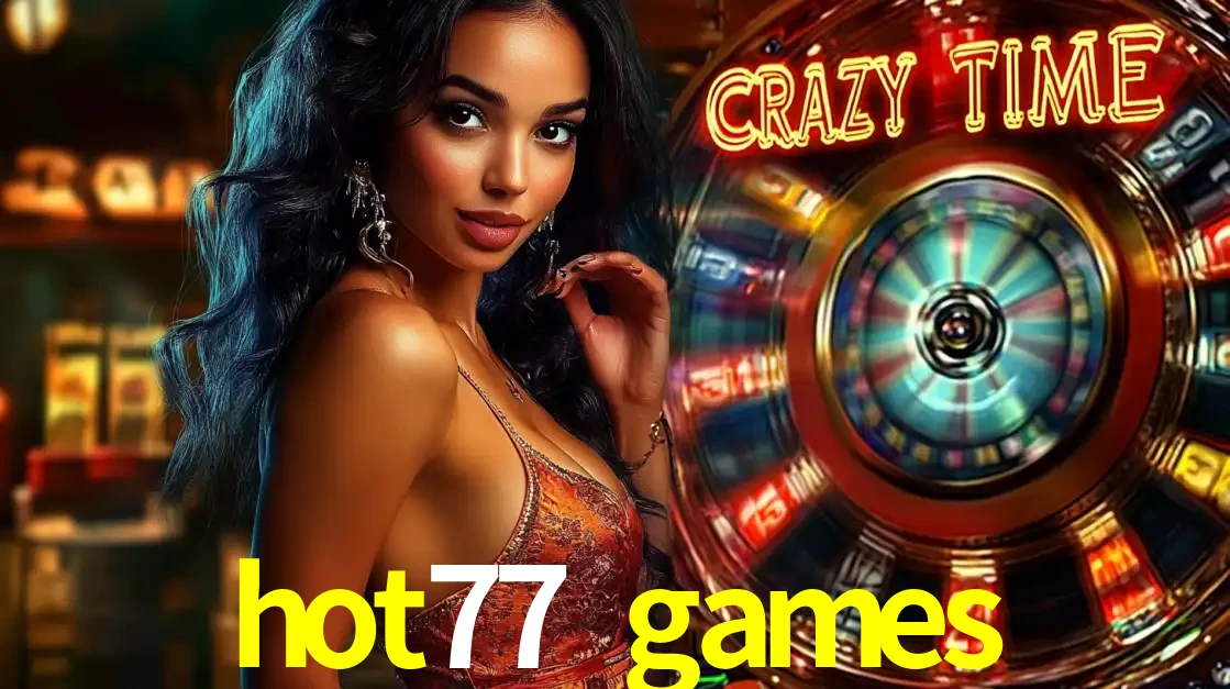 Mulher elegante ao lado da vibrante roda da fortuna do jogo de cassino ao vivo Crazy Time, um dos game shows mais populares e cheios de prêmios do hot77 games.